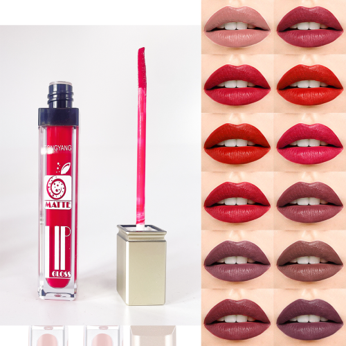 cross-border 12 colors lip gloss， matte no stain on cup lip gloss lip glaze， source factory wholesale.