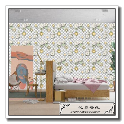 New Non-Reflective TV Background Wallpaper Flower Modern Minimalist Decoration Wall Sticker Wallpaper