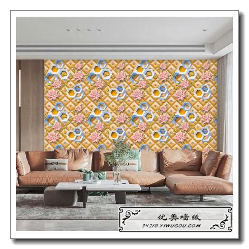 新款北欧风客厅装饰壁纸 电视背景墙墙纸墙贴