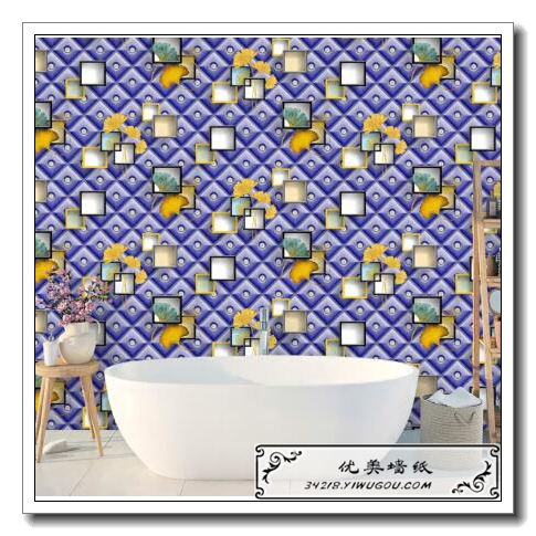 北欧枫叶装饰墙纸 防水电视背景墙壁纸墙贴