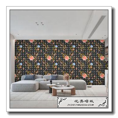 Three-Dimensional Embossed American Retro Wallpaper Living Room Bedroom Background Wall Sticker Wallpaper