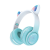 New Rkd97 Gradient Cat Ear Headset Bluetooth Headset Wireless Luminous Game E-Sports Anchor Headset Cat Ear.