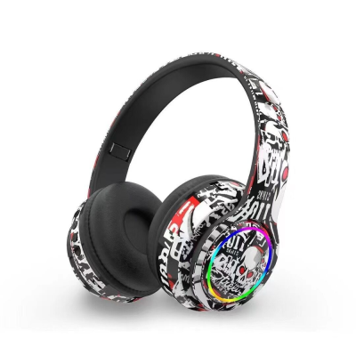 New Rkd93 Headset Bluetooth Headset Graffiti Comfortable Wear High Fidelity Sound Quality Noise Reduction Trendy Headset.