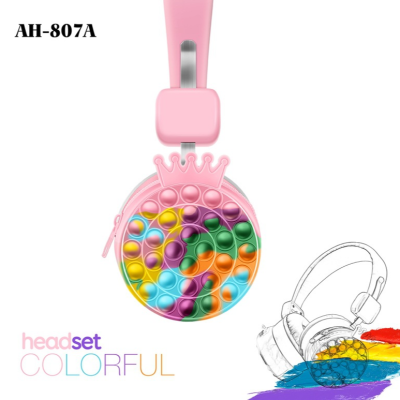 AH-807A New Decompression Ball Toy Bluetooth Headset Wireless Headset Decorative Detachable Chain Storage.