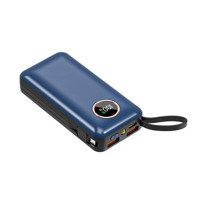 Foreign Trade New 22.5W with Cable Fast Charge Small Portable Digital Display Power Bank 10000 MA Mobile Power Supply