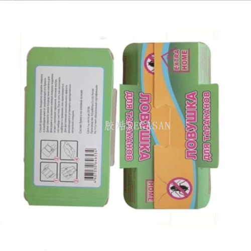 厂家直销俄文蟑螂屋虫子捕捉器杀蟑螂贴饭店强力粘蟑板蟑螂诱捕器