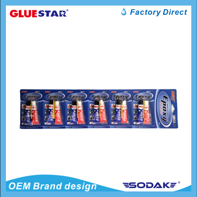 AB Glue Epoxy Glue AB GLUEDeyi Epoxy DY-E705 Epoxy AB Glue Blue Strip Card 6 Pack Metal Plastic Wood Adhesive