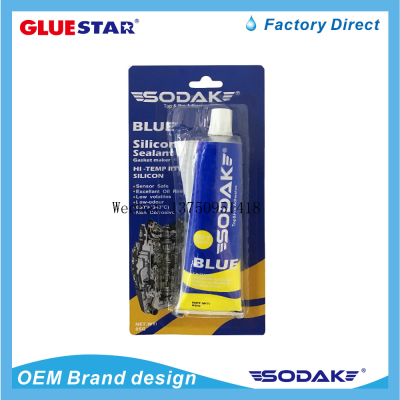 SoDak Blue Silicone Sealant High Temperature Resistant Engine Sealant Waterproof and Mildew Proof Gasket Free Sealant
