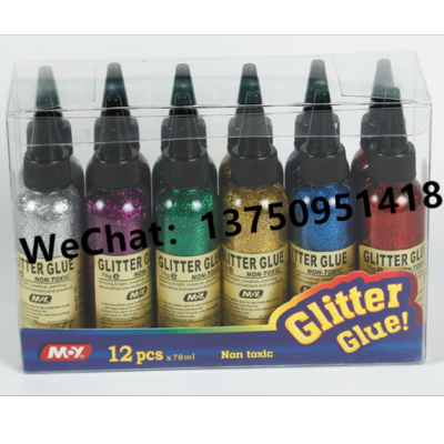 M.y Glitter Glue Bottle Decoration Color Toner Glue Glitter Glue 6 Colors Flash Glue Non-Toxic Environmental Protection