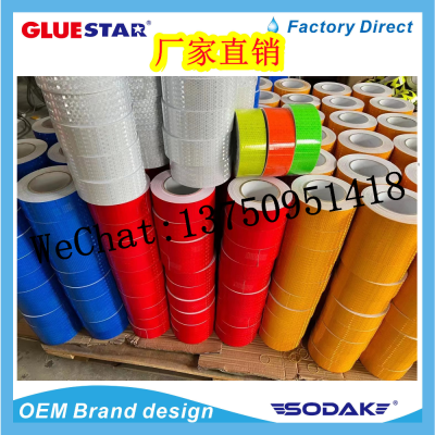 Solid Color Lattice Reflective Adhesive Tape Honeycomb Grid Warning Label Car Reflective Film Car Body Sticker