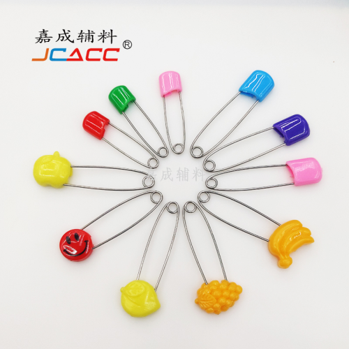 plastic toe cap pin smiley face buckle fruit plastic head stainless steel pin
