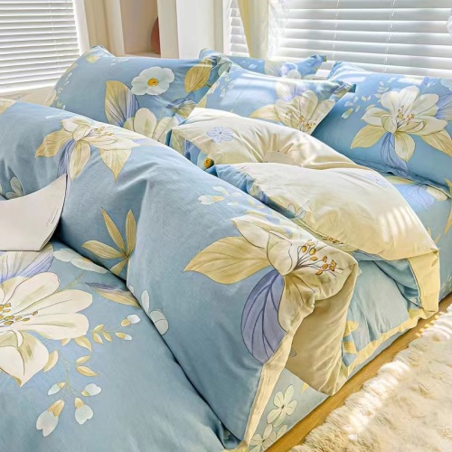 全棉三件套棉斜纹印花被套被罩床单款宿舍礼品团购