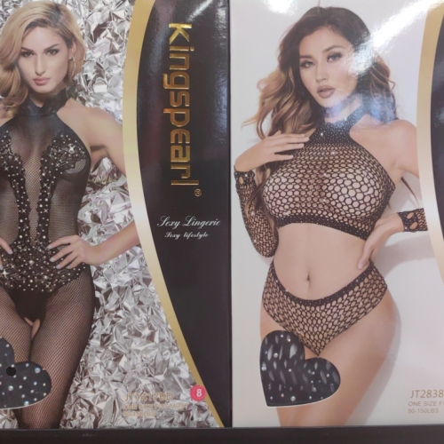 烫钻网眼情趣内衣