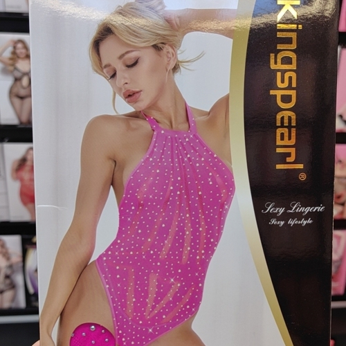 烫钻，网眼情趣内衣，玫红情趣内衣