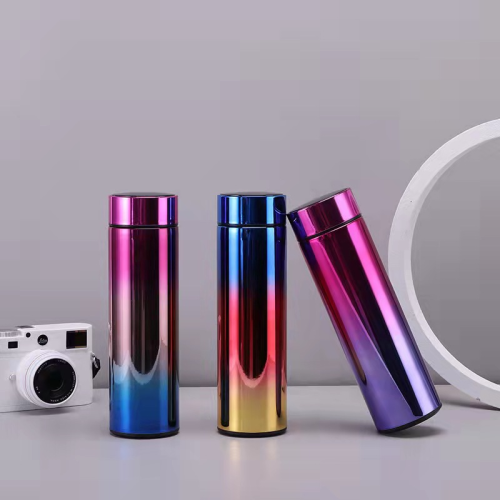Electroplated Uv304 Stainless Steel Gradient Color Insulation Cup Factory Direct Intelligent Temperature Display Cup Foreign Trade Cup