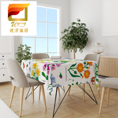 PVC Printed Tablecloth Tablecloth New American European Waterproof Oil-Proof Non-Woven Tablecloth