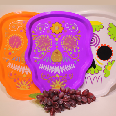 Plastic Skull Fruit Plate Festival Foreign Trade Supplies Plastic Ghost Festival Plate Skull Plate