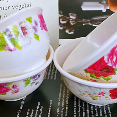 Floral Small Bowl Imitation Porcelain Melamine Plastic Small Bowl Seasoning Bowl Hot Pot Condiment Sauce Bowl
