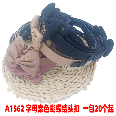 A1562 Letter Plain Bow Head Buckle Cute Embroidered Flower Width Hair-Hoop Headband Hair Accessories Japanese and Korean Jewelry