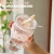 Ice Crushing Fresh and Elegant Glass Cup Fashion Trendy Style Glass Straw with Letter Coat Pattern