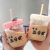 Spiral Tube Cups of Silicone Cover Cups of Milk Tea Belong to Everyone's Three-Point Sweet with Scale Cup with Straw