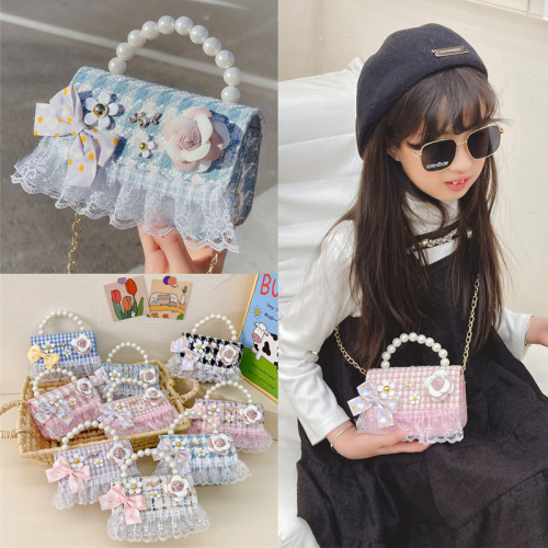 ins潮流新款批发儿童毛呢包包女童单肩手提包韩版公主风时尚包包