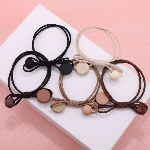 dongdaemun smiley beads bow hair rope korean milk coffee temperament rubber band sweet and simple hair band hair accessories