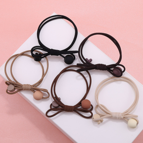 dongdaemun champagne rhinestone rabbit bow hair rope milk coffee color elegant rubber band hair band sweet and simple hair accessories