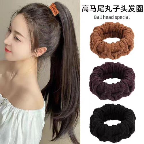 high ponytail hair band for bun haircut thick hair rope for women new autumn and winter high elastic durable seamless hair rope rubber band