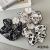 Exquisite Elegant Graceful Floral Large Intestine Ring Hair Ring Simple All-Matching Printed Black and White Ink Head Rope Headdress Hair Accessories