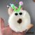 Internet Celebrity High and Low Hair Ugly and Cute Head Rope Dopamine Girl Plush Twisted Antenna Big Eye Germination Circle Hair Accessories Headwear