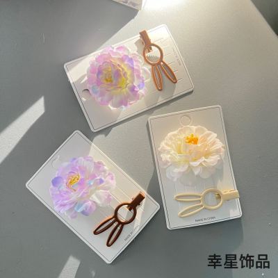 New Colorful Dahlia Artificial Flower Duck Clip Barrettes New Spring Atmosphere Photo Sense Side Clip Hair Accessories Headwear