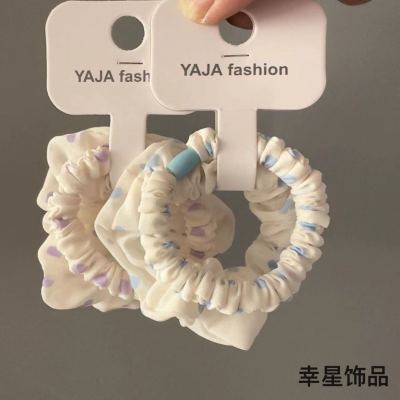 Combination New Spring and Summer Fresh Floral Small Intestine Hair Band Korean Style Girl Tie Rubber Band Hair Rope Head Rope Head Accessories