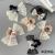 Super Good Texture High Sense White and Black Bowknot Hair Ring Pearl Flower Lace Embroidery Sausage Ring Elegant Hair Accessories