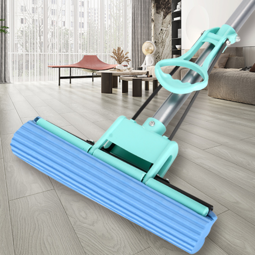 manufacturers sell three-row three-section roller rubber cotton mop new life three-row roller sponge mop wet and dry use