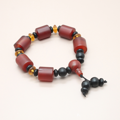 sardonyx agate bracelet men‘s single ring simple barrel beads ethnic style agate beads bracelet