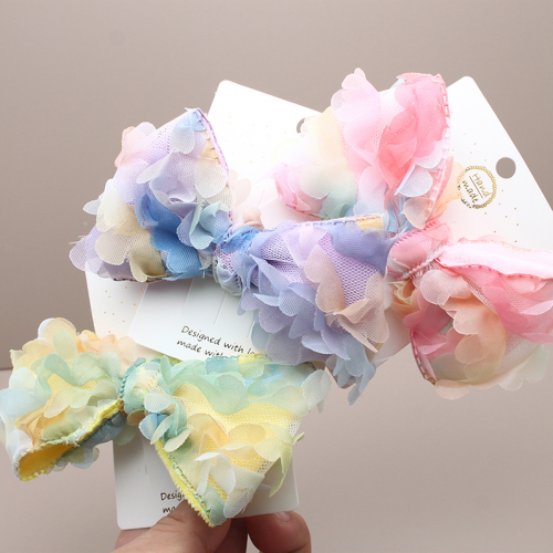 cute princess little girl three-dimensional flower bow tie barrettes south korea children‘s hair accessories sweet all-matching top clip hairpin