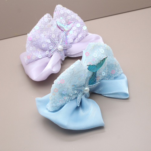 children‘s sequined bowknot barrettes girls‘ super fairy princess dress headdress crown hairpin baby birthday crown head clip