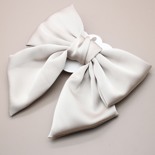 high-end solid color silk surface big bow hairpin female hairpin south korea girls‘ hair accessories student children‘s head clip