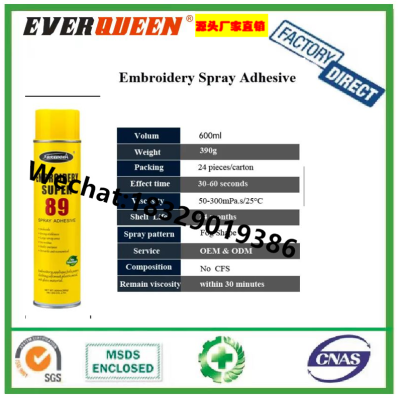 Embroidery SUPER adhsive Sprayidea 89 embroidery spray adhesive for Computer embroidery of Temporarily fixed