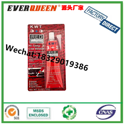K W T 3+3 Red RTV Silicone Gasket Maker Factory Direct Sales Red Sealant
