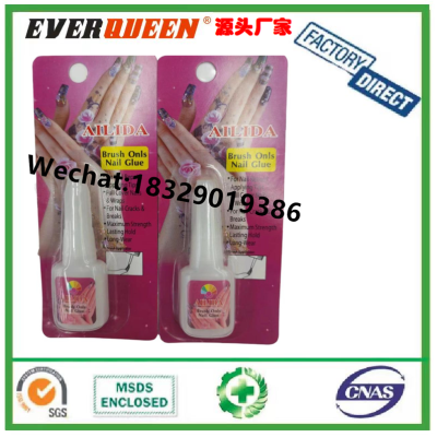 Factory Wholesale Nail Glue with Brush 10G Adhesive Ballet Wear Fake Nails Ornament Nail Tip Glue for Finished Products