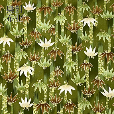 Japanese Style Bronzing Cotton Fabric Maple Leaf Japanese Clothing Handcraft Patchwork DIY Fabric Gold Pink Cloth Printed Cloth