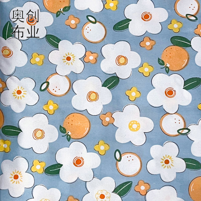 Polyester Plain Peach Peel Printing Brushed Fabric Floral Floral Dress Home Wear Decorative Cloth Bedding Shell Fabric