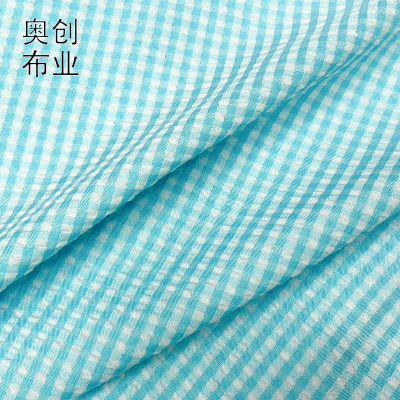 Plaid Seersucker Polyester Printing Fabric Jewelry Hair Accessories Bag Decorative Cloth Tablecloth Clothing Fabric Toy Shoes and Hats