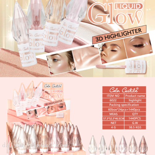color castle foreign trade new highlight repair brightening 3d three-dimensional makeup effect flash water powder delicate