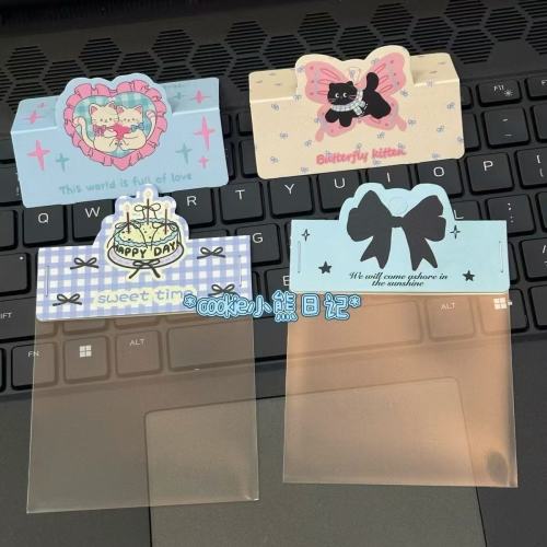 8x10平口袋卡通kitty猫可爱三丽鸥出卡包装材料摆摊diy对折卡头