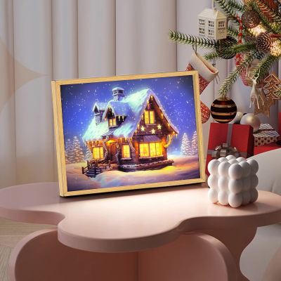 Christmas Creative Luminous Paint Bedroom Bedside Landscape Led Small Night Lamp Three-Color Ambience Light Light Painti