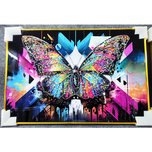 cross-border nordic flower series room background cloth amazon butterfly bright crystal painting abstract bedroom living room hanging cloth