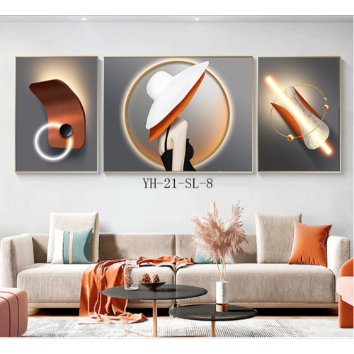 nordic abstract living room decorative painting modern light luxury home three-piece painting sofa wall painting diamond crystal porcelain painting